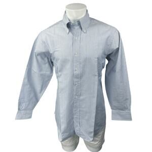 Brooks Brothers Regeny Men's Blue Striped Long Sleeve Button Down Shirt Top 16.5